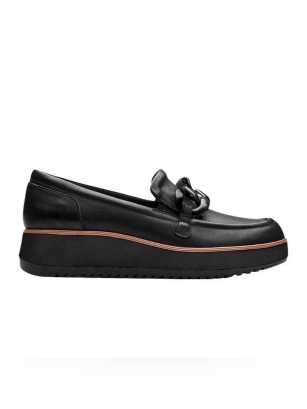 CLARKS Zylah May Casual Shoes Women's Size US 7.5 W Black Leather 26180109 - Picture 2 of 14